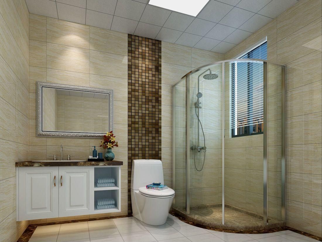 中式别墅中式卫生间淋浴房装修设计效果图 – 设计本装修效果图