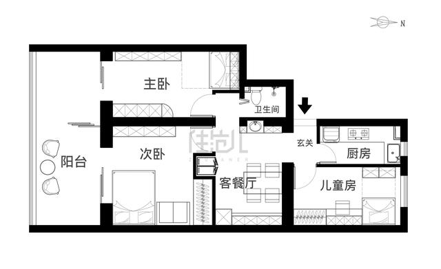 88㎡老房阳台一变二,五口之家的收纳秘密都在柜子里